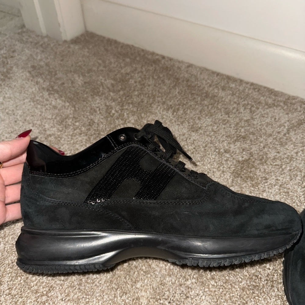 Hogan All-Black Suede Sneakers